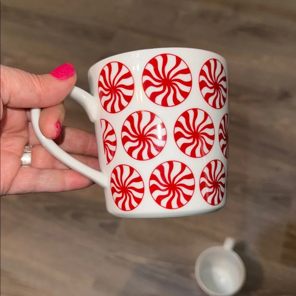 Crate&Barrel Peppermint Swirl Mugs